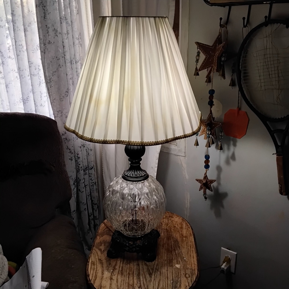 Hollywood Regency Table Lamp. Bass to Socket Measures 20.5in.